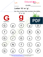Find and Color (G or G) Worksheet 7