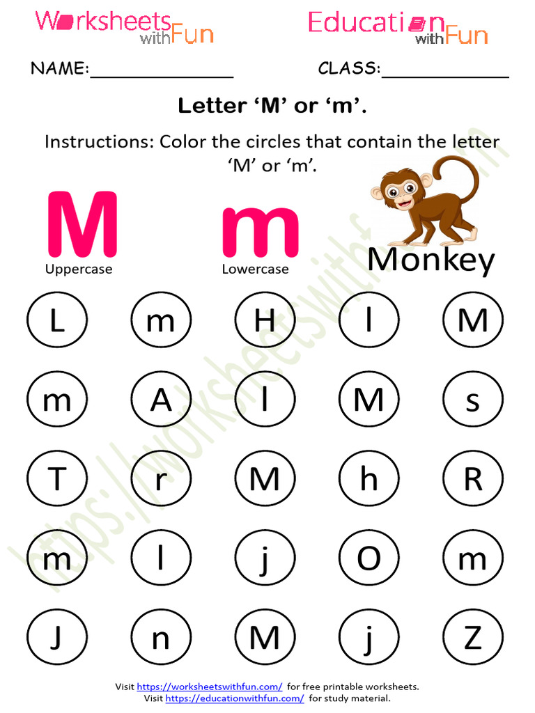 Letter M Coloring Worksheet | PDF