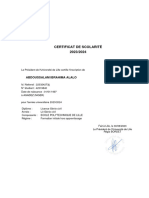 Certificat de Scolarité 3GENCV 2023-2024 ABDOUSSALAM IBRAHIMA ALALO