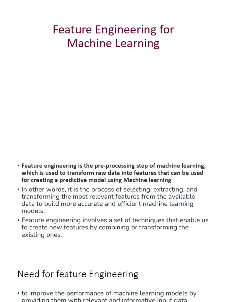 Feature Engineering For Machine Learning | PDF | Statistics | Applied ...