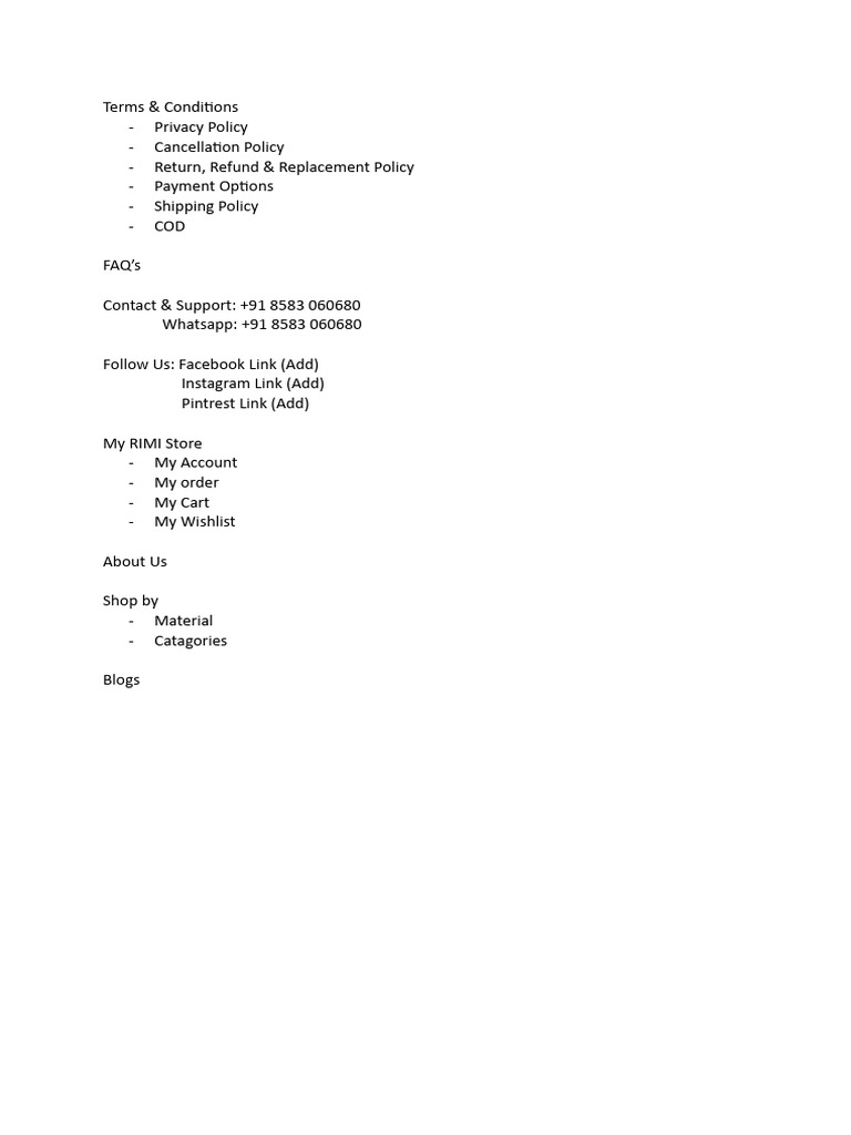 Comprehensive Store Policies Overview | PDF | Business