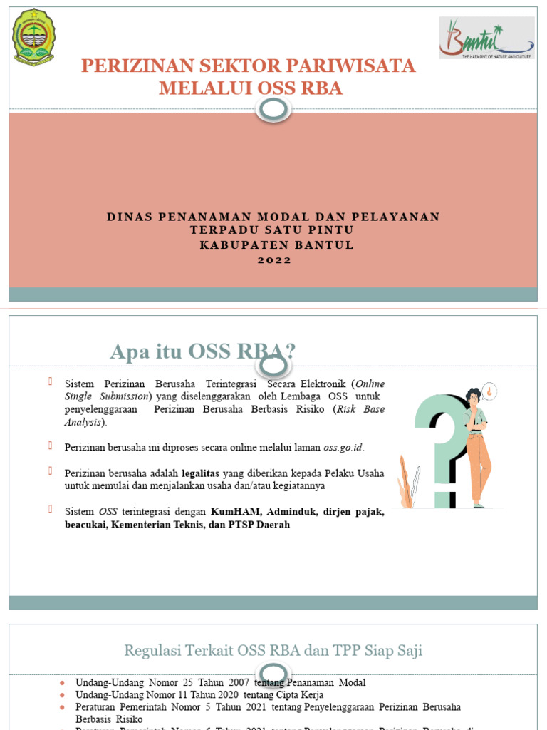 OSS RBA Pariwisata Bantul | PDF