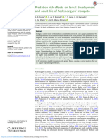 Predation Risk Effects On Larval Development and Adult Life of Aedes Aegypti Mosquito