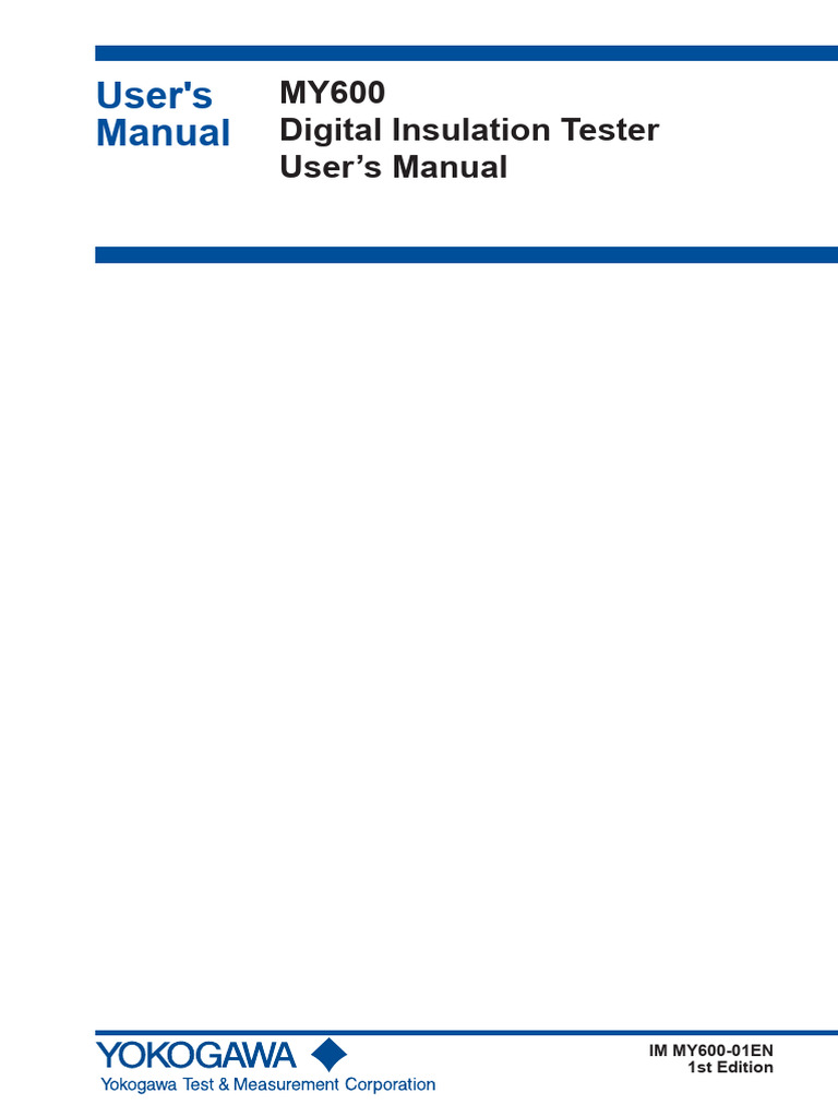 Yokogawa-MY600-Manual ENG | PDF | Switch | Alternating Current