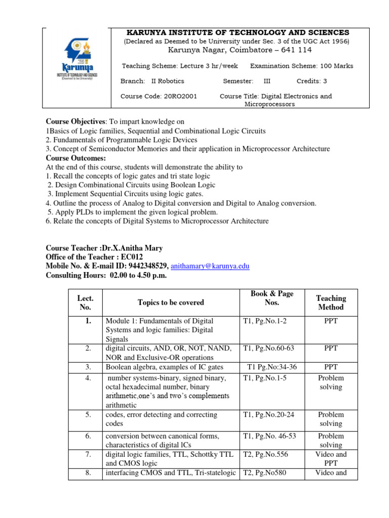 2.20RO2001 DE & Microprocessors PDF Logic Gate Analog To