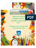 Rencana Proses Pembelajaran Pendidikan Agama Islam: Kelas 7 Meneladani Nama Dan Sifat Allah Untuk Kebaikan Hidup