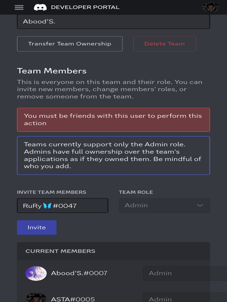 Discord Developer Portal My Teams PDF