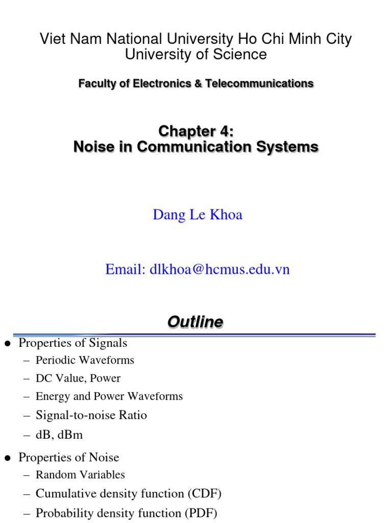 Bai 4 - Noise in Communication Systems | PDF | Root Mean Square ...
