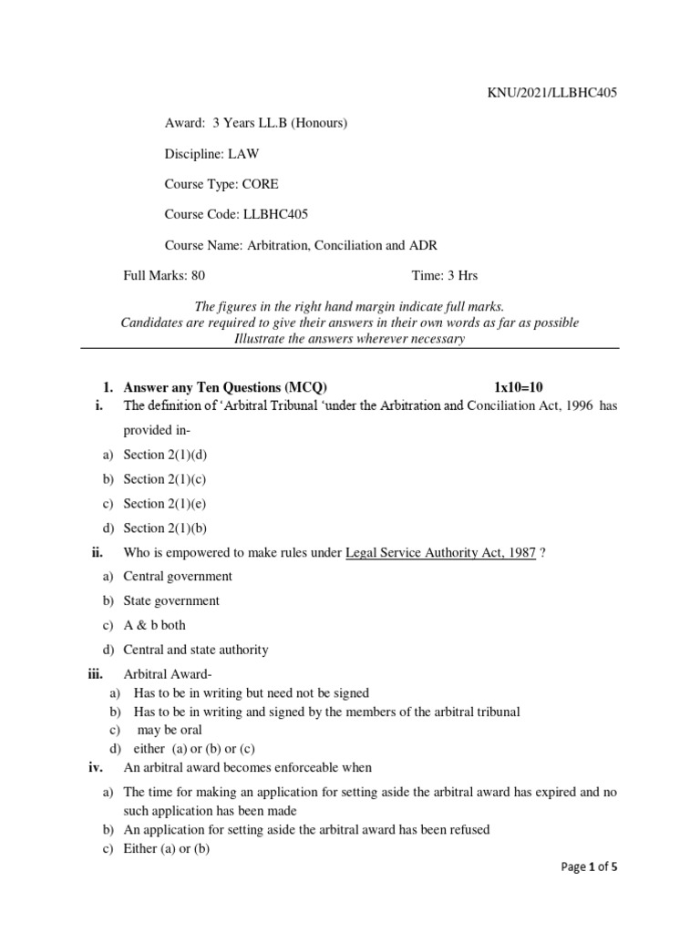 Adr 1 Pdf Arbitration Alternative Dispute Resolution