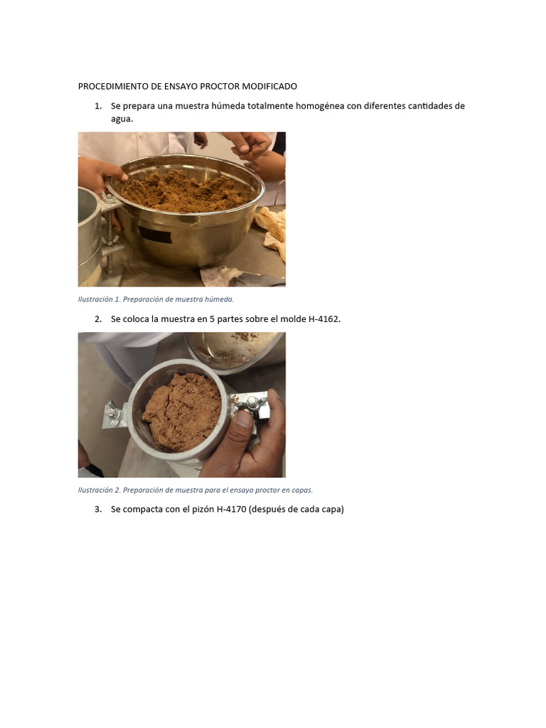 Procedimiento de Ensayo Proctor Modificado | PDF