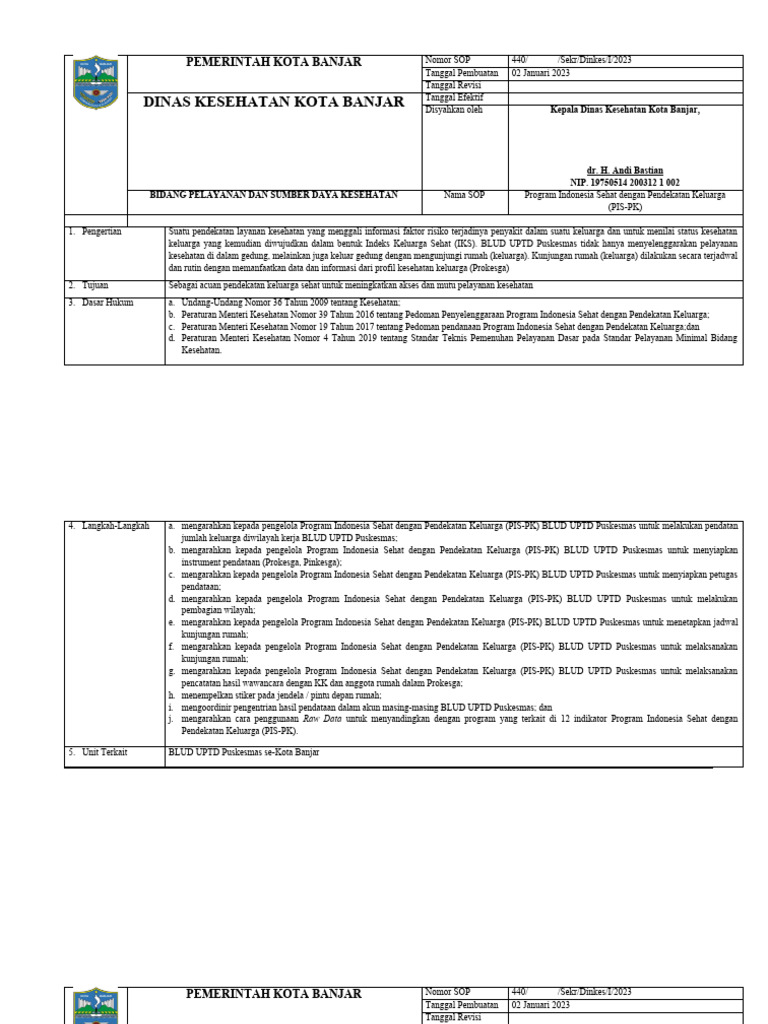 Sop program indonesia sehat dengan pendekatan keluarga pis pk fix pdf