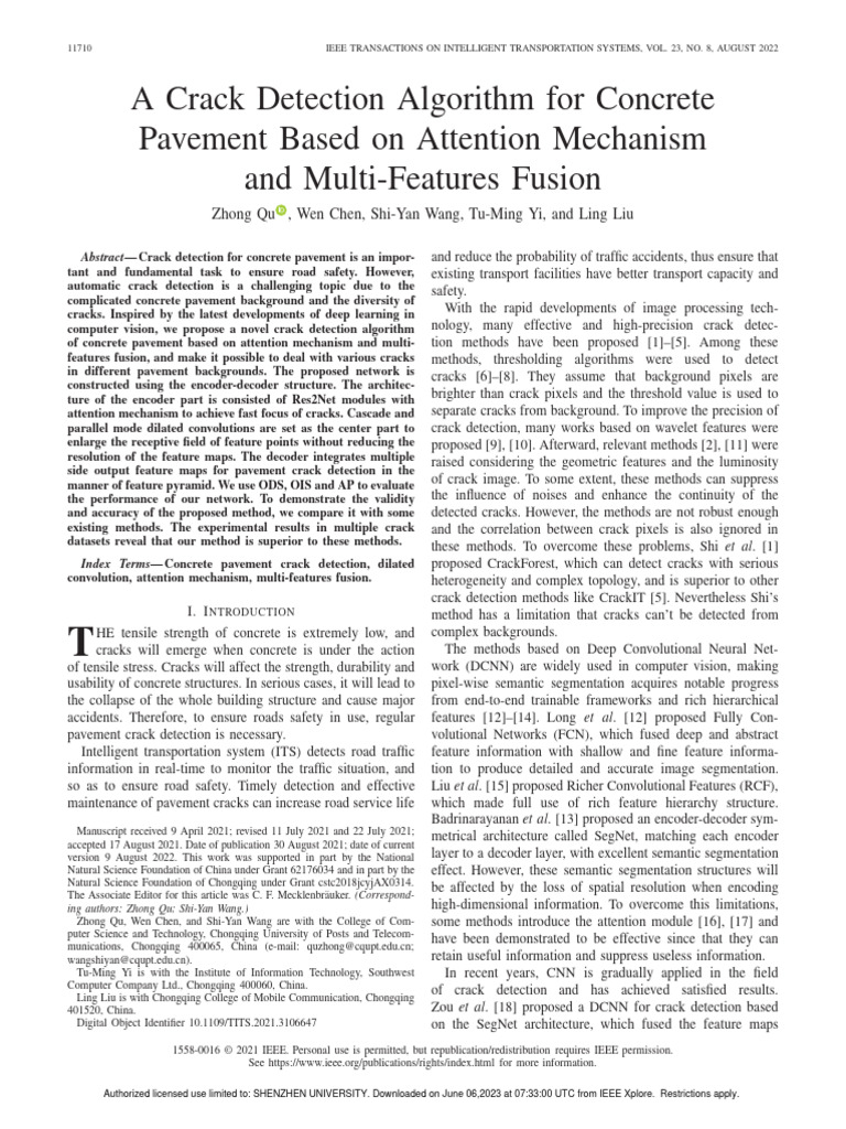 A Crack Detection Algorithm For Concrete Pavement Based On Attention ... image.