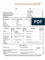 Vehicle Pre Post - Trip Inspection Form
