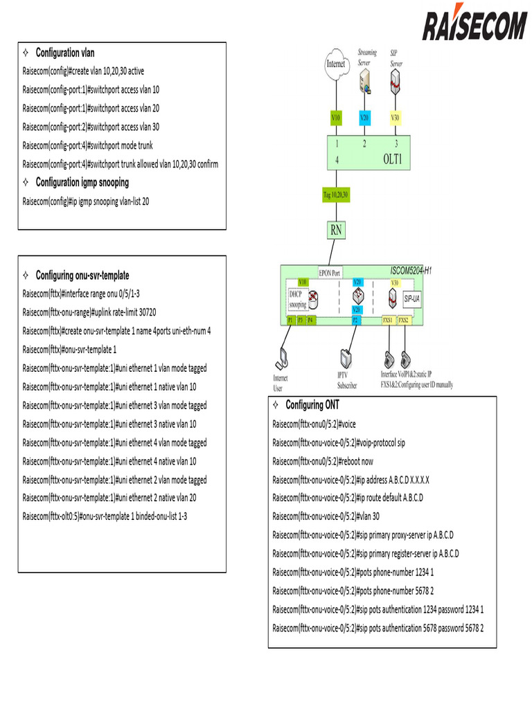 Raisecom ONU Configuration Guide | PDF