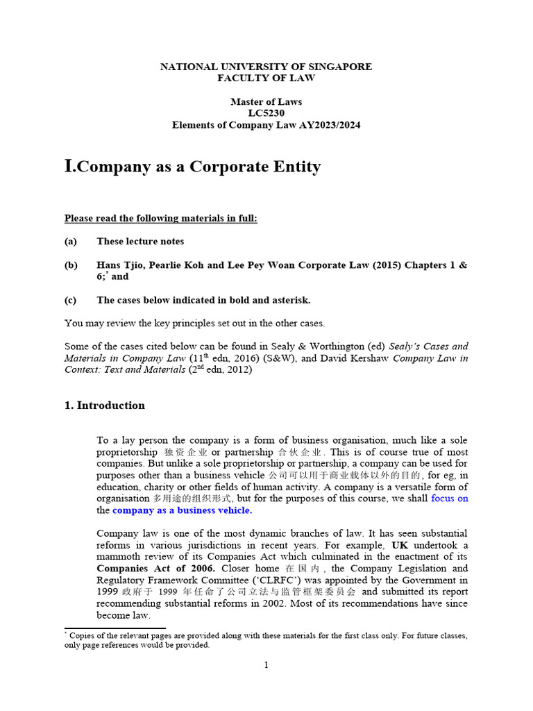 完整版- Company Law | PDF