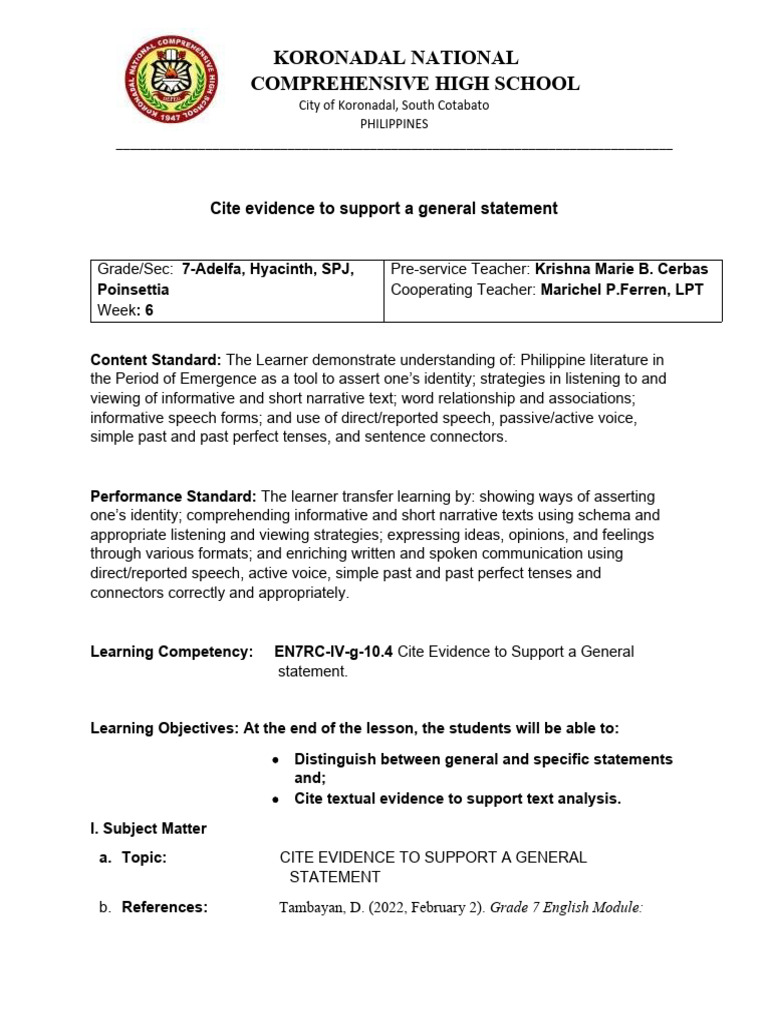 ReviseGrade 7 Topic Cite Evidence | PDF | Behavior Modification | Human ...