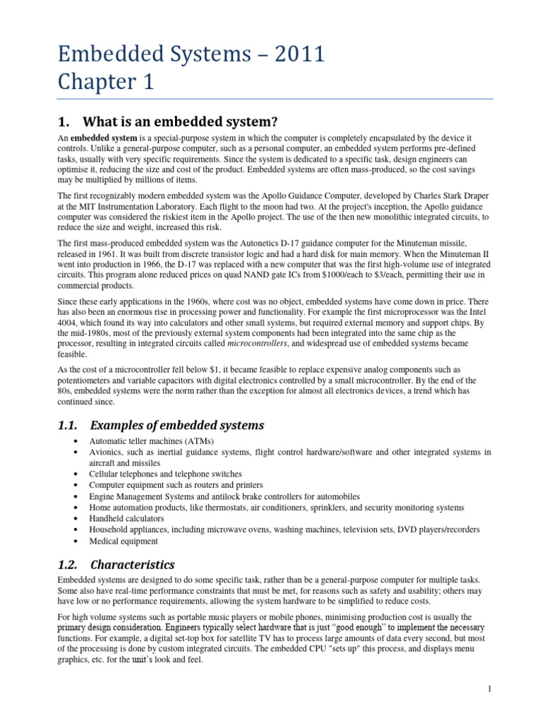 01 EmbeddedSystemsNotes2011a | PDF | Computers