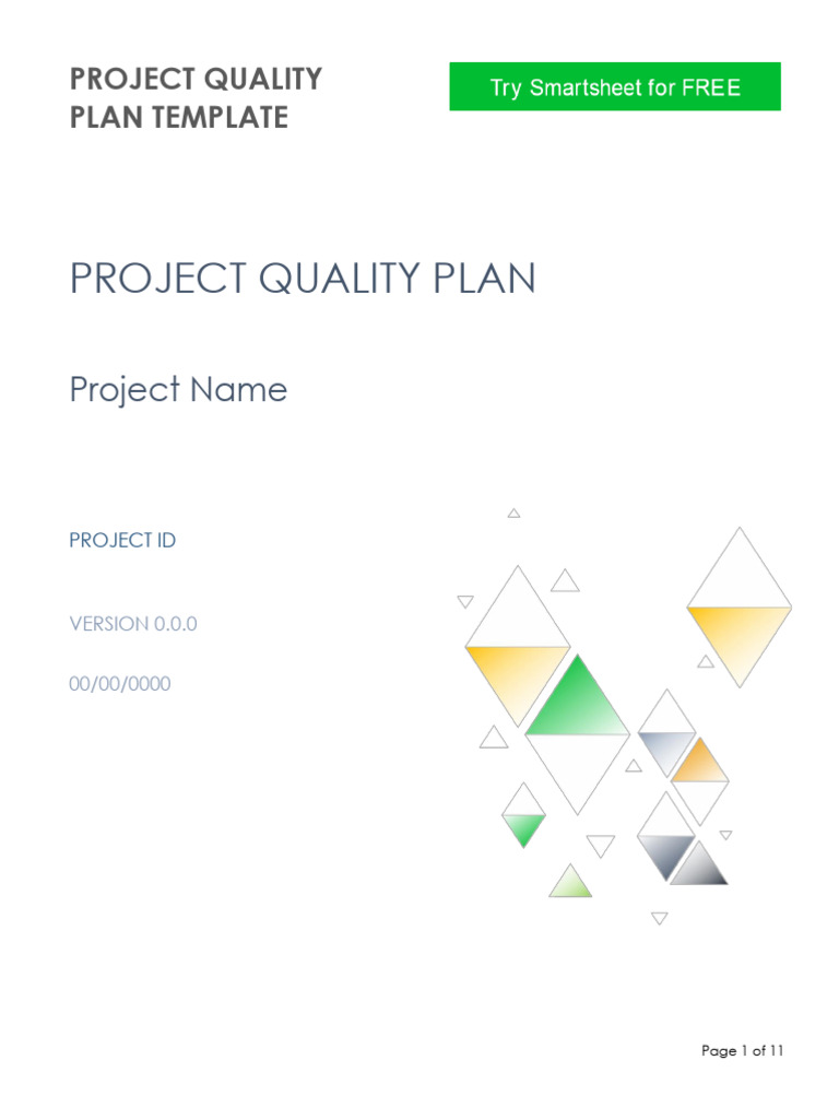 Project Quality Plan Template Guide | PDF