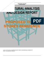 Proposed 3 Storey Residence Structral Analysis and Design Report