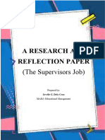 The Supervisors Job Research and Reflection