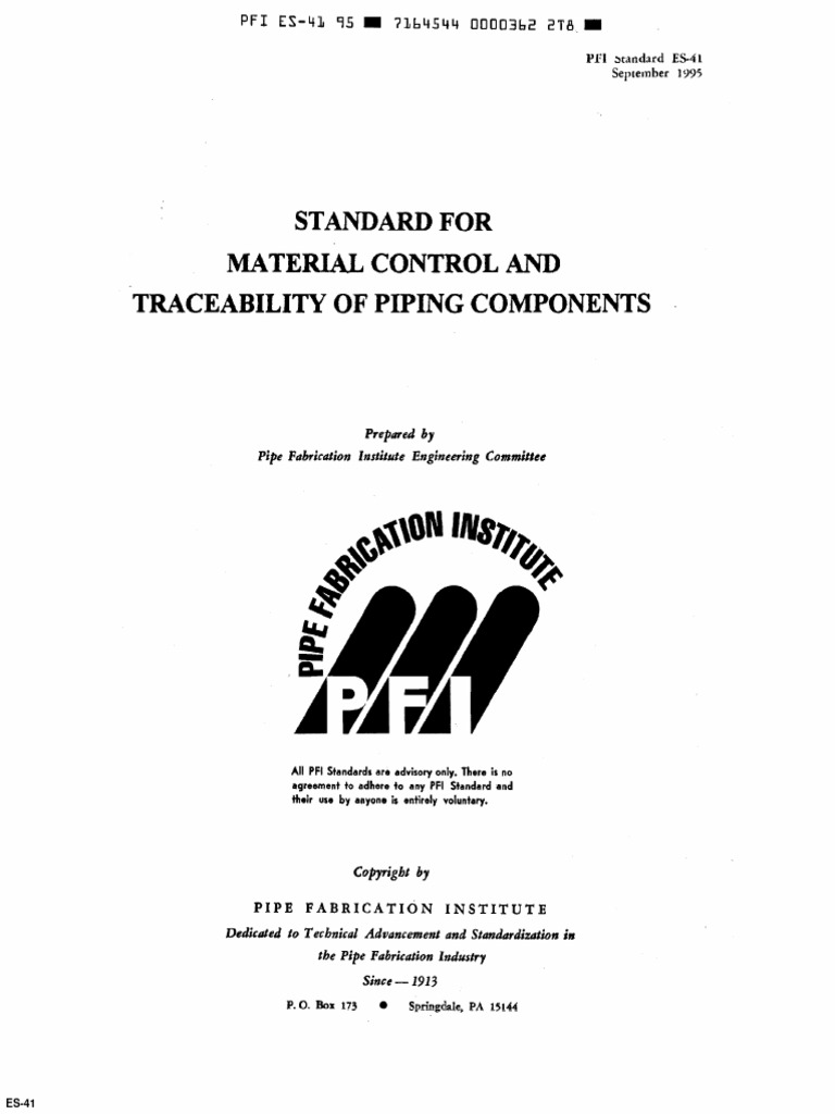 PFI_ES_41_1995_Standard_for_Material | PDF