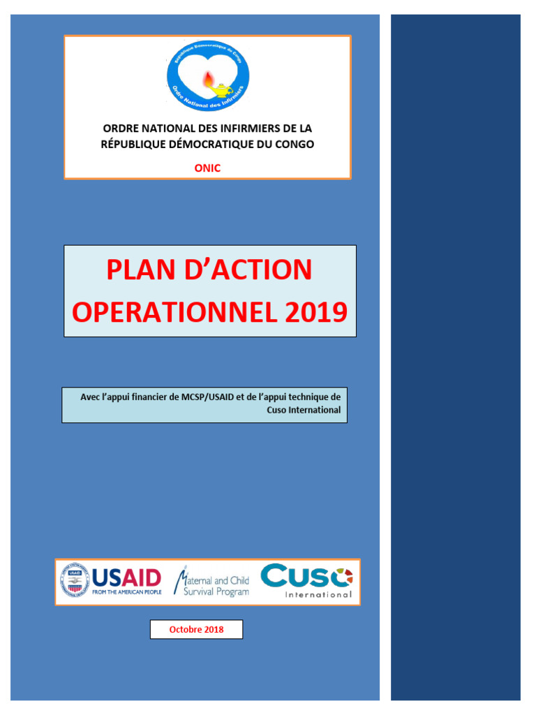 Plan d'Action Opérationnel 2019 ONIC | PDF
