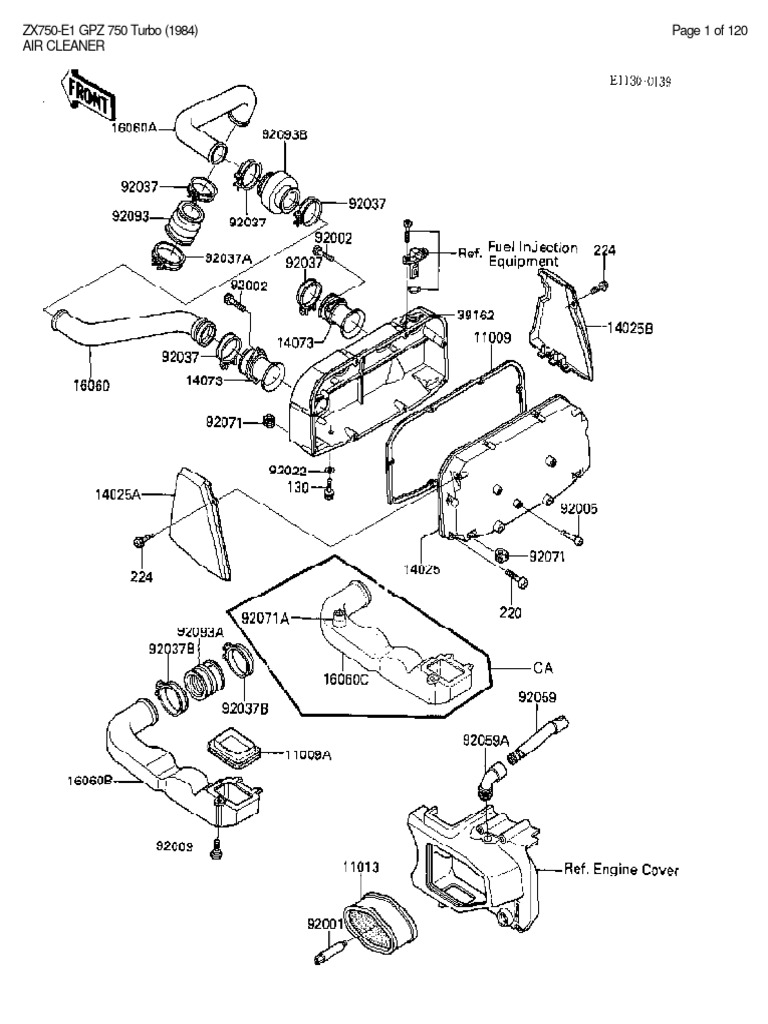 Kawasaki GPZ 750 Turbo Parts List | PDF | Screw | Ignition System