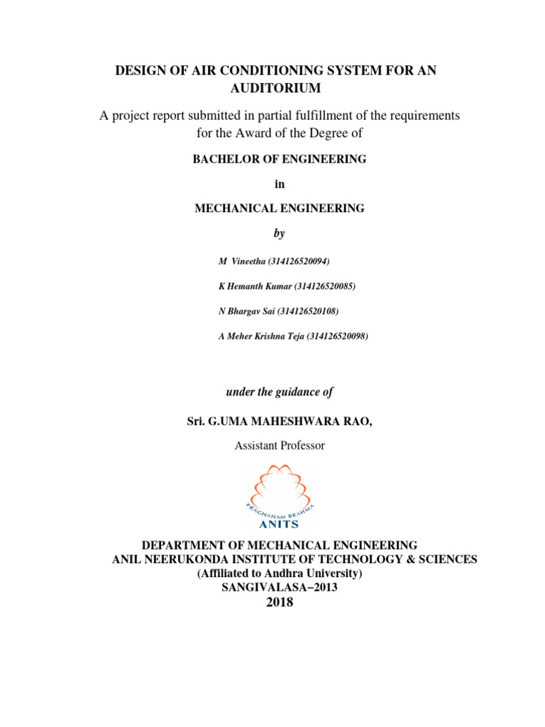 Auditorium Air Conditioning Design | PDF | Humidity | Atmosphere Of Earth