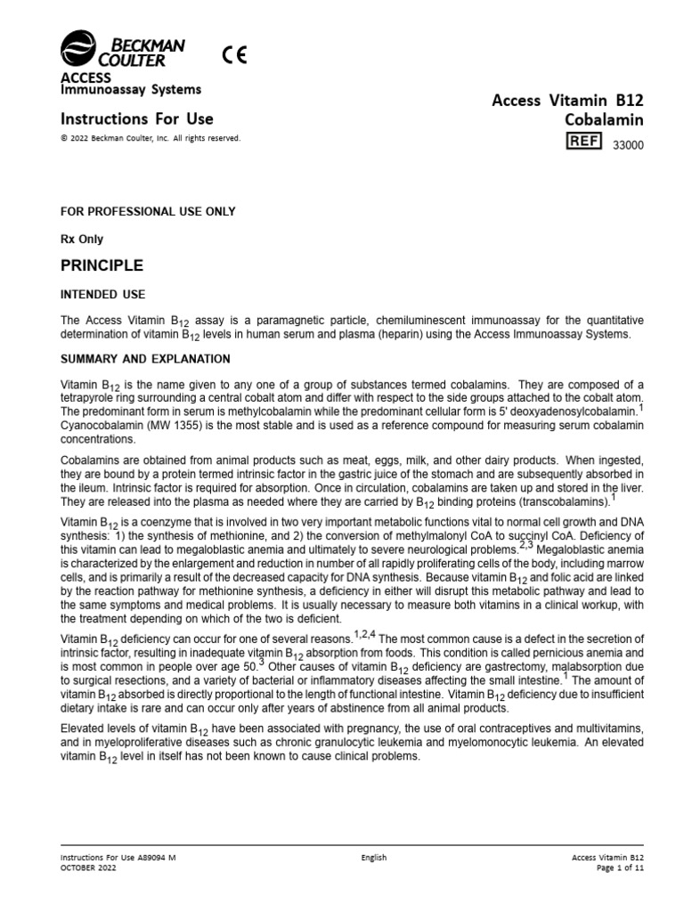 Vitamin b12 PDF Vitamin B12 Medical Specialties