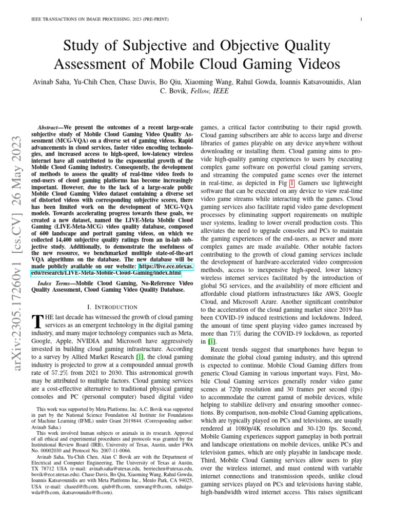 Study of Subjective and Objective Quality Assessme | PDF | Video ...