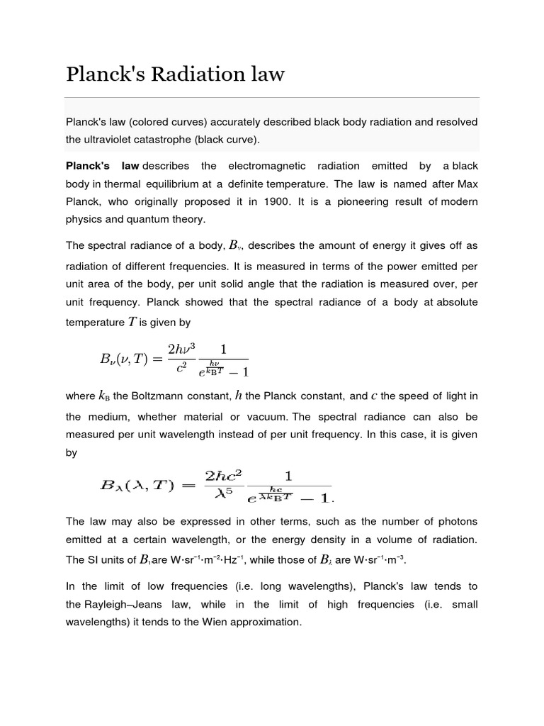 WHAT IS PLANCK S LAW SIMPLE TERMS visual data 3