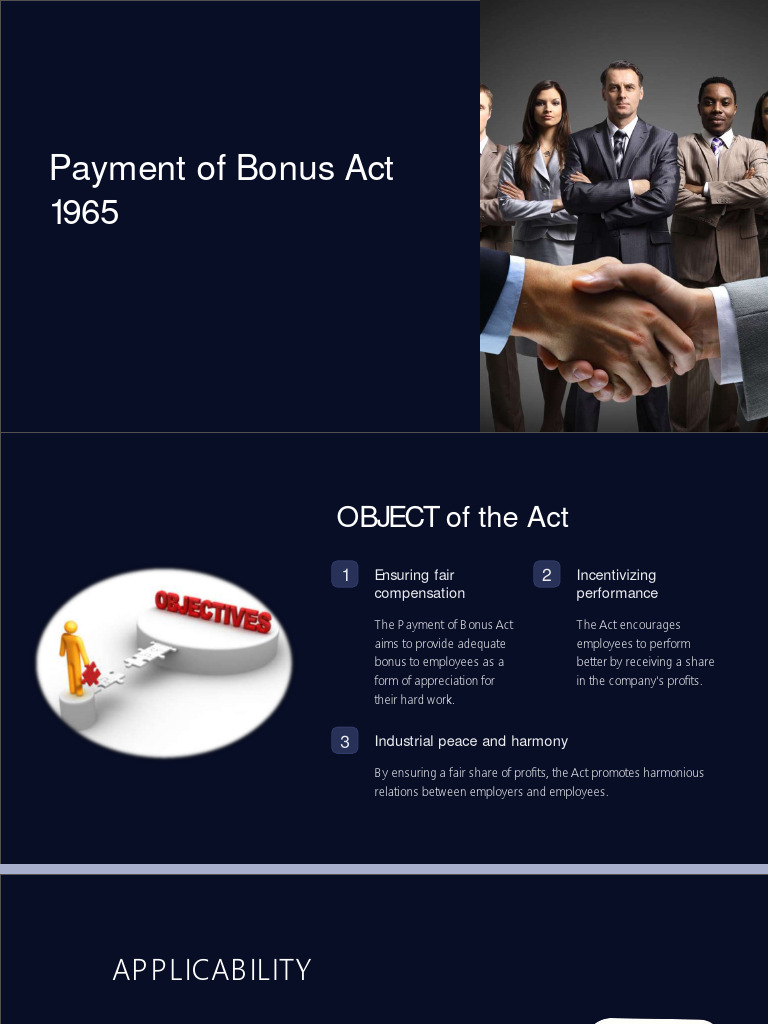 Payment of Bonus Act 1965 Guide | PDF | Employment | Salary