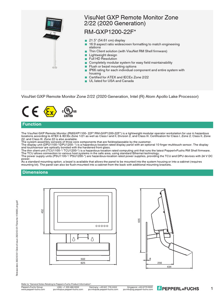 VisuNet GXP Remote Monitor Overview | PDF