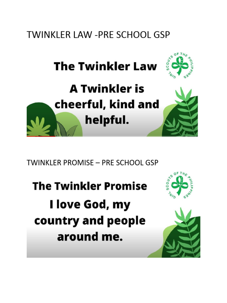 Twinkler and Scout Promises Overview | PDF