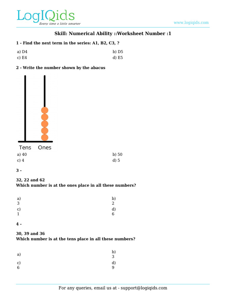 Numerical Ability Worksheet 1 | PDF | Chess | Chess Theory