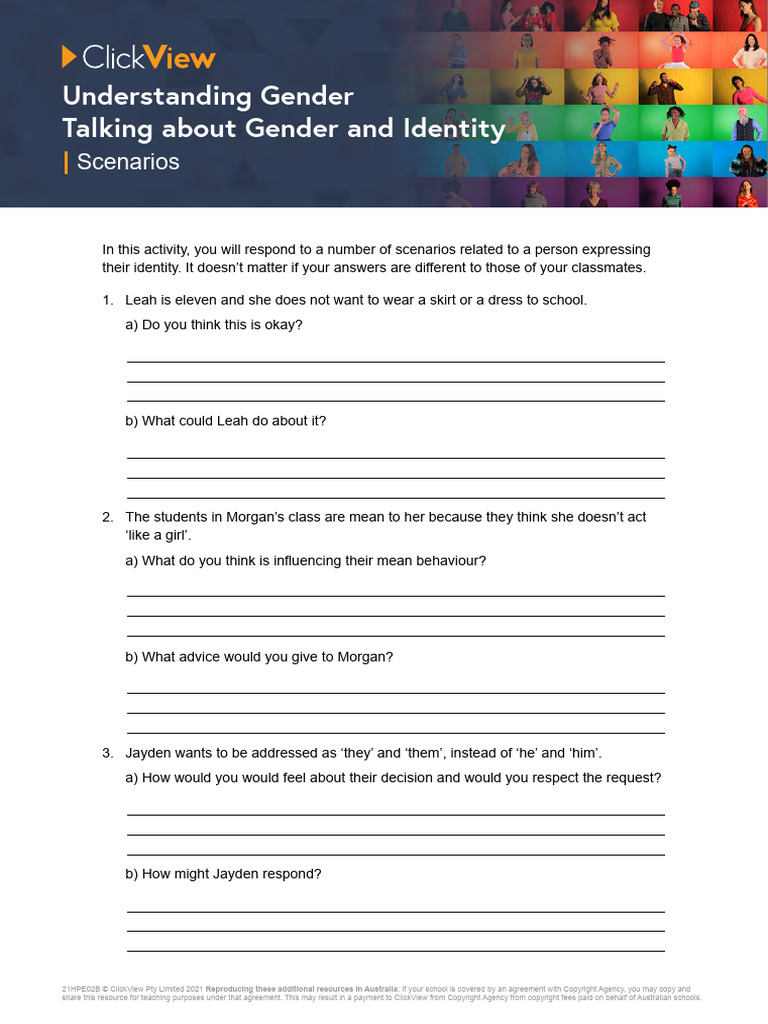 Understanding Gender Talking About Gender and Identity - Scenarios ...