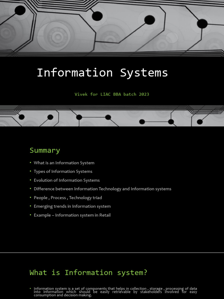 Overview of Information Systems | PDF | Information System | Information