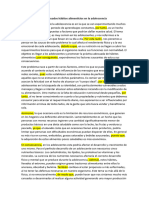 Inadecuados Hábitos Alimenticios en La Adolescencia