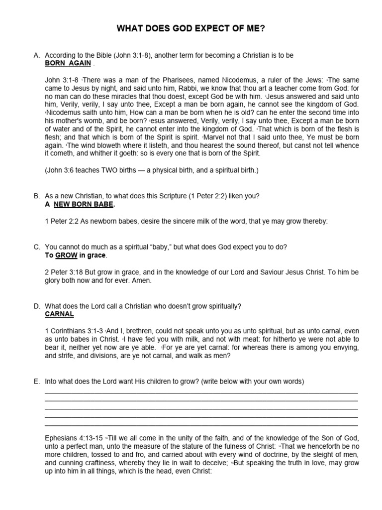 God's Expectations for New Christians | PDF | Baptism | Jesus