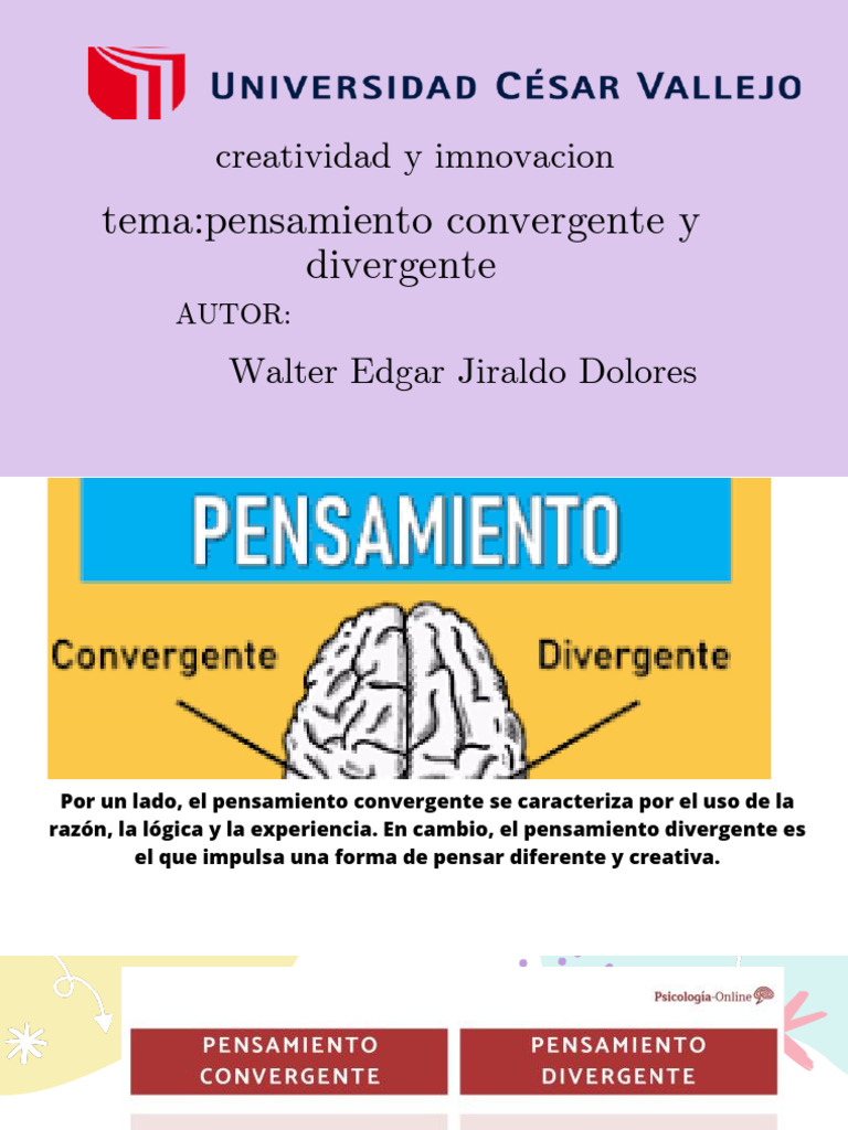 Imnovacion - Pensamiento - Convergente y Divergente | PDF | Crecimiento ...