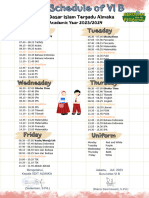 Jadwal Pelajaran Kela 6B