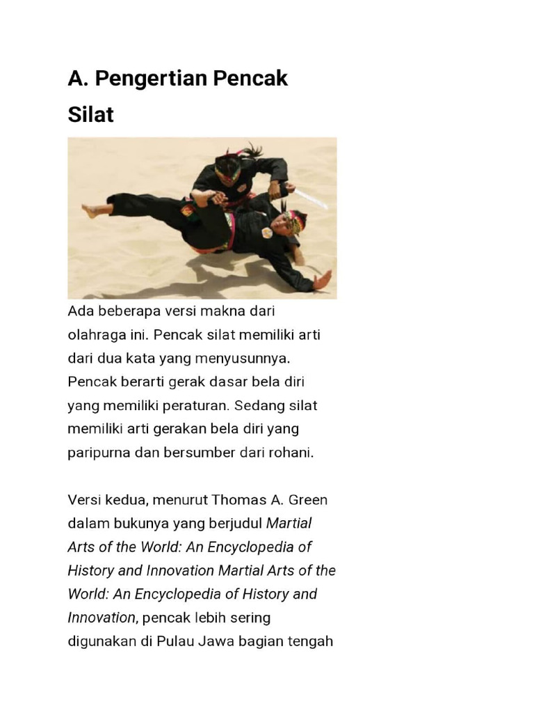 Makalah Pencak Silat Isi | PDF