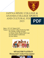 Jaffna Hindu College & Ananda College Sports and Cultural Festival 2023