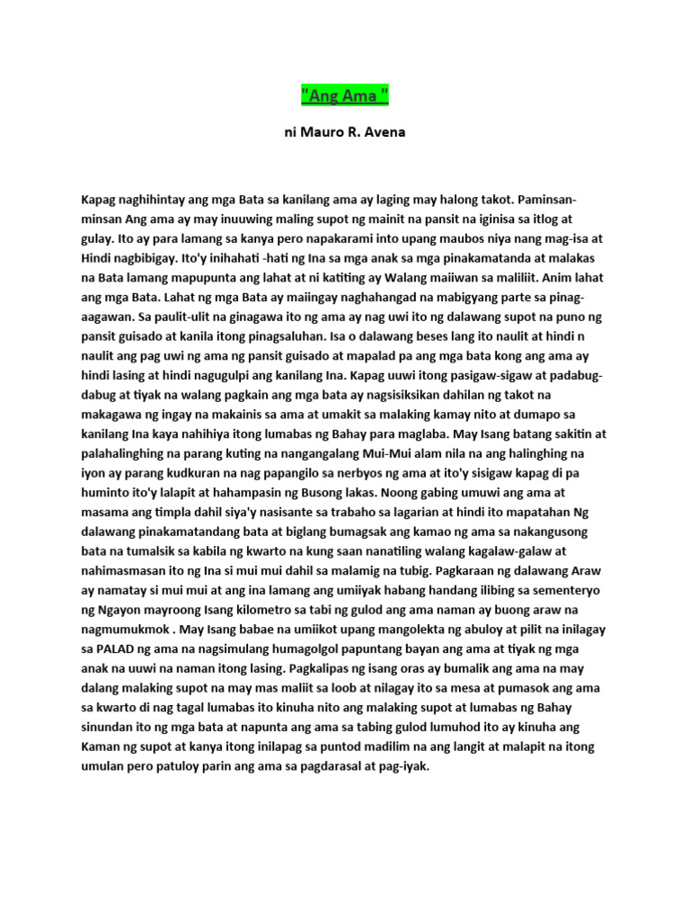 Ang Ama SummaryWPS Office PDF