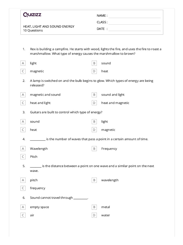 Heat, Light and Sound Energy PDF Light Waves