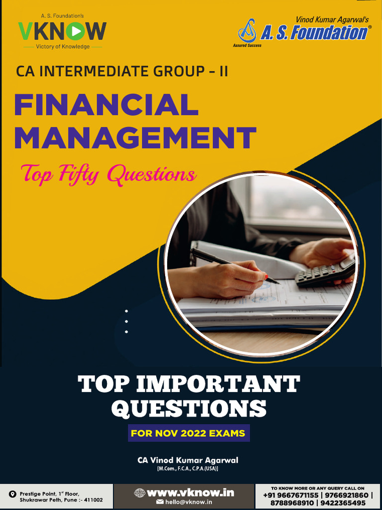 Top 50 FM Questions for CA Inter Nov 2022 | PDF