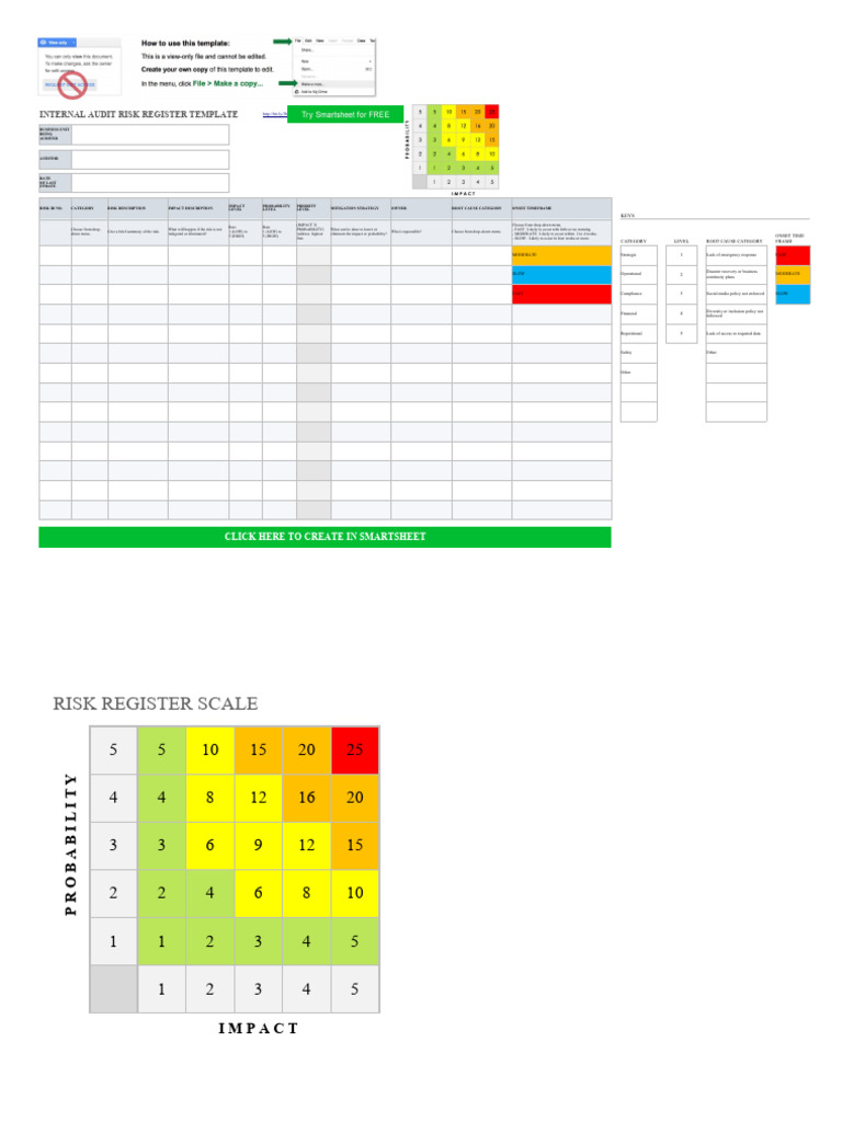 Internal Audit Risk Register Template | PDF | Risk | Internal Audit