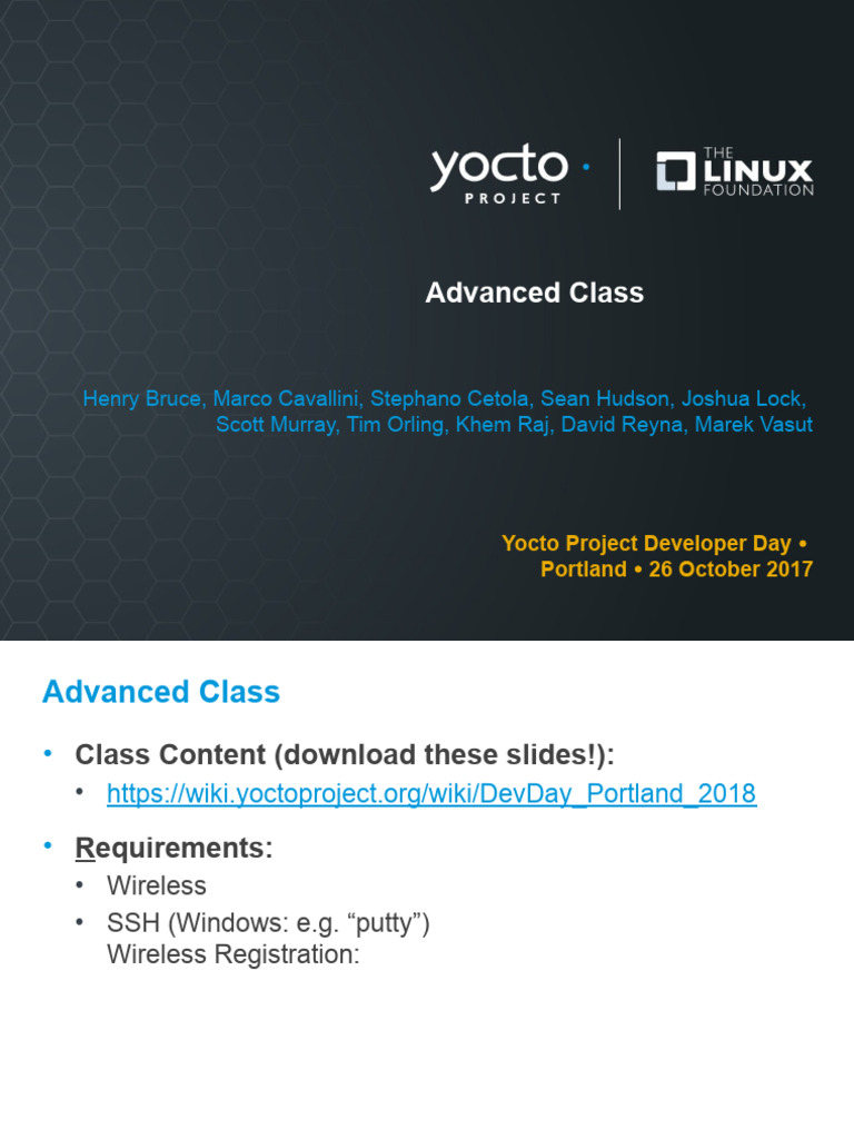 Yocto devday advanced class portland 2018 pdf kernel operating