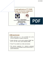 Theory and Application of C NMR Spectroscopy in Structure Assignment To Organic Compounds