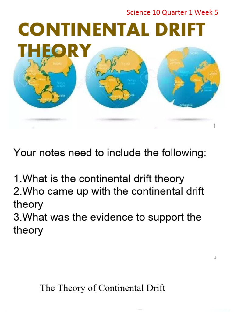 Continental Drift Theory Overview | PDF | Social Science | History